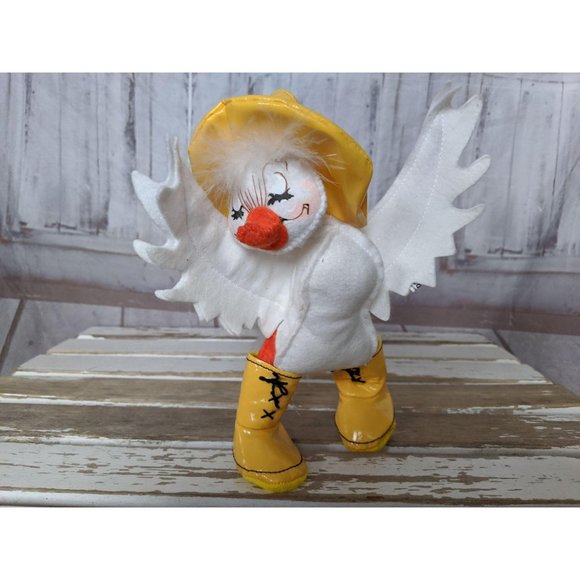 Vintage Annalee Doll Duck in Yellow Rain Boos with - Picture 1 of 7